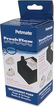 Petmate进口代理批发 Petmate Fresh Flow Deluxe 替换泵 120V - 易于安装 - 包含交流适配器和电源线 (29027)，黑色