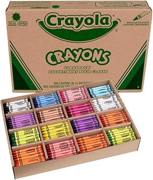 酷牌库|商品详情-Crayola进口代理批发 Crayola 散装蜡笔课堂装 - 800 克拉（16 色），返校用品，儿童蜡笔，教师课堂必备品，3+