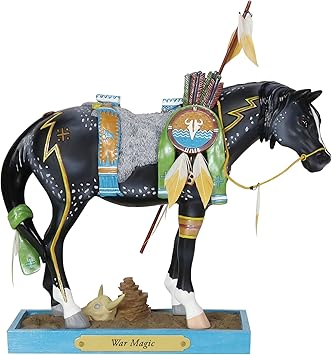 Enesco进口代理批发 Enesco Trail of Painted Ponies War Magic，7.8 树脂石雕像，7.8 英寸，多色