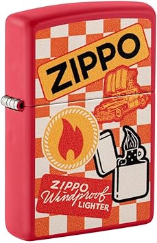 Zippo进口代理批发 Zippo 复古设计红色哑光袖珍打火机