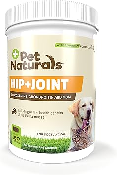 酷牌库|商品详情-Pet Naturals进口代理批发 Pet Naturals 髋关节和关节补充剂，含有葡萄糖胺、软骨素和 MSM，适用于狗和猫，鸭味，160 粒咀嚼片