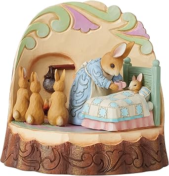 Enesco进口代理批发 Enesco Beatrix Potter by Jim Shore 兔子夫人与兔子，雕像，6.69 英寸，多色