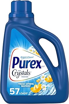 Purex进口代理批发 Purex 水晶香味液体洗衣粉，新鲜泉水，75 盎司（50 份）