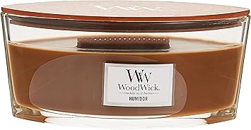 酷牌库|商品详情-WoodWick进口代理批发 WoodWick 椭圆形香薰蜡烛，雪茄盒，16 盎司 |燃烧时间长达 50 小时，中等沙漏蜡烛，晚间篝火 - 优质大豆混合蜡，Pluswick 创新木芯，美国制造