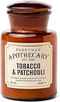 Paddywax进口代理批发 Paddywax 香薰蜡烛 Artisan Apothecary 蜡烛，8 盎司，烟草和广藿香