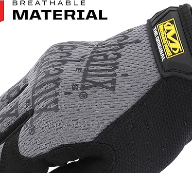 酷牌库|商品详情-Mechanix Wear进口代理批发 Mechanix Wear：原创工作手套，安全贴合，多用途合成皮革高性能手套，耐用，具有触摸屏功能的男士安全手套（灰色，小号）