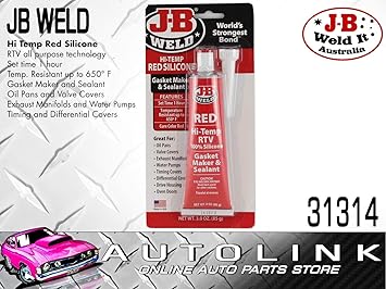 酷牌库|商品详情-J-B Weld进口代理批发 JB Weld 31314 高温 RTV 硅胶垫片制造商和密封剂 - 红色 - 3 盎司。