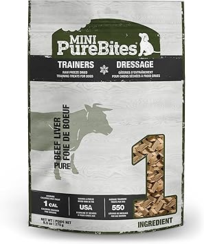 PureBites进口代理批发 PureBites 迷你牛肉冻干狗零食，1 种成分，美国制造，9.5 盎司