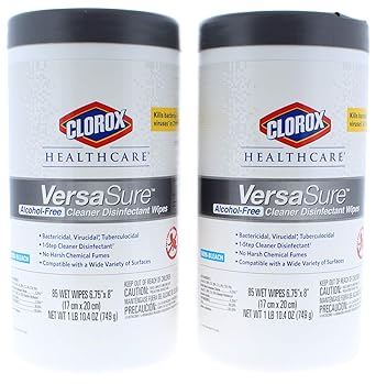 Clorox进口代理批发 Clorox，CLO31757，医疗保健 VersaSure 消毒湿巾，各 1 片，白色