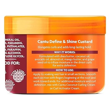 酷牌库|商品详情-Cantu进口代理批发 Cantu Define & Shine 奶油冻，含乳木果油，适用于自然头发，12 盎司（包装可能有所不同）（2 件装）