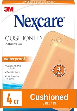 Nexcare进口代理批发 Nexcare 绝对防水粘性纱布垫，一种尺寸，4 片