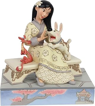 Enesco进口代理批发 Enesco Disney Traditions by Jim Shore 白色林地花木兰坐雕像，5.5 英寸，多色