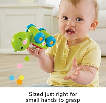 酷牌库|商品详情-Fisher-Price进口代理批发 Fisher-Price 婴儿爬行玩具 Poppity Pop Turtle 推车，带球弹出声音，适合 6 个月以上婴儿