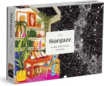 Galison进口代理批发 Galison Stargaze 500 块双面拼图 - 双面拼图，EurekartStudio 的精美艺术品，500 块厚实坚固的拼图，具有挑战性的室内活动