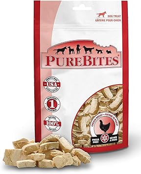 PureBites进口代理批发 PureBites 鸡胸肉冻干狗零食 3 盎司袋装。总共 3 袋。