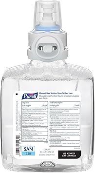 Purell进口代理批发 Purell 高级绿色认证泡沫洗手液补充装，适用于 CS8 非接触式洗手液分配器，无味，40 支。