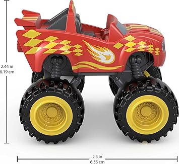 酷牌库|商品详情-Fisher-Price进口代理批发 Fisher-Price Blaze 和 Monster Machines 压铸玩具、赛车手推式金属车 4 件装，适合 3 岁以上学龄前儿童假装玩耍（亚马逊独家）