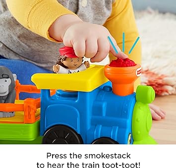 酷牌库|商品详情-Fisher-Price进口代理批发 Fisher-Price Little People 幼儿玩具火车 Choo-Choo 动物园，带音乐声和 3 个玩偶，适合 1 岁以上假装玩耍