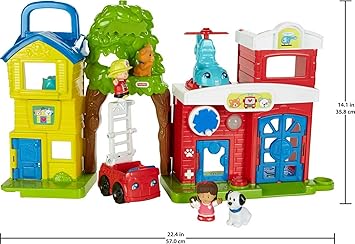 酷牌库|商品详情-Fisher-Price进口代理批发 Fisher-Price Little People 幼儿玩具动物救援玩具套装，带灯光、声音、人物和车辆，适合 1 岁以上儿童（亚马逊独家）