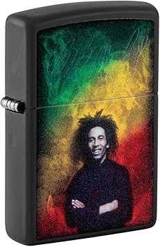 Zippo进口代理批发 Zippo 男女通用成人 Bob Marley 打火机，Marley Black Light 黑色哑光