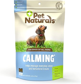 Pet Naturals进口代理批发 Pet Naturals 狗用镇静剂，30 粒咀嚼片 - 天然来源的压力和焦虑镇定成分，用于行为支持 - 兽医推荐