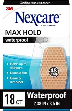 酷牌库|商品详情-Nexcare进口代理批发 Nexcare Max Hold 防水绷带，保持 48 小时 - 18 包透明绷带 + 60 包手指、膝盖和脚跟防水绷带