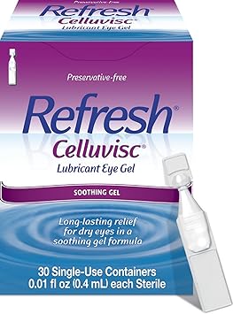 Refresh进口代理批发 Refresh Celluvisc 润滑剂眼部凝胶滴剂，一次性容器，30 片（1 包）