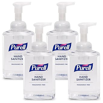 Purell进口代理批发 Purell 高级洗手液泡沫，无香料，17.4 液量盎司台式泵瓶（4 件装）- 5009-04