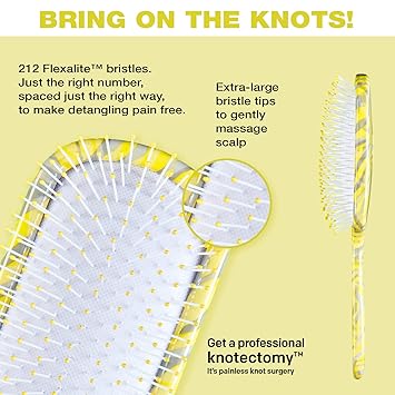 酷牌库|商品详情-CONAIR进口代理批发 The Knot Dr. for Conair 发刷，干湿梳理剂，去除打结和打结，适合所有发质，黄色/灰色斑马