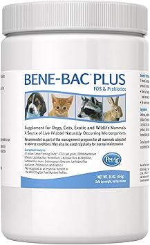 PetAg进口代理批发 Pet-Ag Bene-Bac Plus - 1 磅粉末 - 低聚果糖和益生菌，适用于狗、猫、异国情调和野生哺乳动物