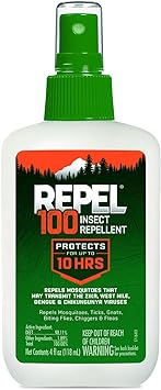 Repel进口代理批发 Repel 100 驱虫剂，泵式喷雾，4 液量盎司，10 小时保护