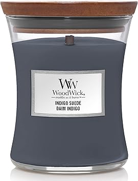 WoodWick进口代理批发 WoodWick 蜡烛，蜡，靛蓝绒面革，中号