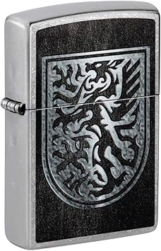 Zippo进口代理批发 Zippo Dragon Shield Design 街头镀铬袖珍打火机