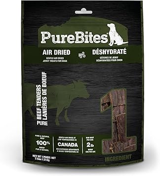 PureBites进口代理批发 PureBites 牛肉干狗零食，1 种成分，加拿大制造，7.5 盎司