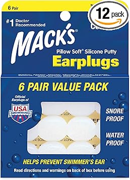 Mack's进口代理批发 Mack's Pillow 软耳塞白色 6 对（5 件装）