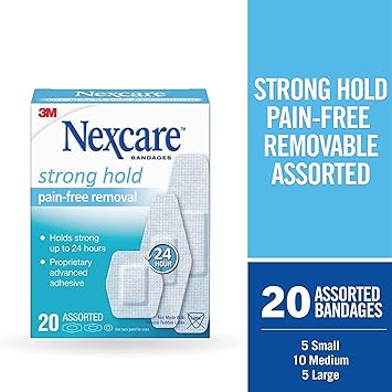 酷牌库|商品详情-Nexcare进口代理批发 Nexcare 强力固定绷带，什锦，每盒 20 条绷带（3 盒），20 片（3 件装）