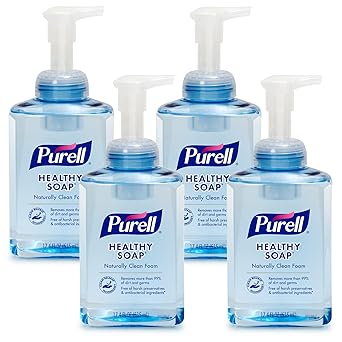 Purell进口代理批发 Purell 品牌 CRT 健康肥皂自然清洁泡沫，17.4 液量盎司洗手液台式泵瓶（4 件装）- 5013-04