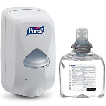 Purell进口代理批发 Purell 高级洗手液泡沫 TFX 入门套件，1-1200 毫升泡沫洗手液补充装 + 1 个 TFX Dove 灰色免接触分配器 5392-D1