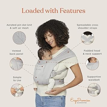 酷牌库|商品详情-Ergobaby进口代理批发 Ergobaby Embrace 舒适新生儿必备婴儿背带（7-25 磅），柔软空气网布，蓝色