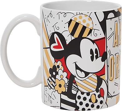 Enesco进口代理批发 Enesco Disney Britto Midas 米奇和米妮始终原创咖啡杯，18 盎司，多色