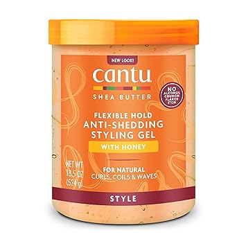 Cantu进口代理批发 Cantu 乳木果油最大定型防脱落定型凝胶蜂蜜，18.5 盎司