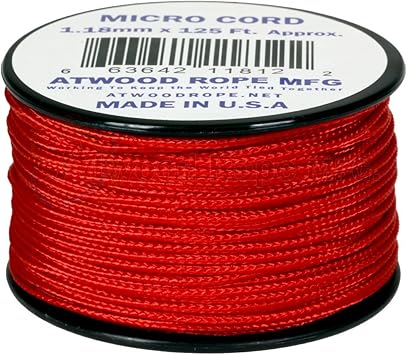 Atwood Rope进口代理批发 红色 MS03 1.18 毫米 x 125 英寸微绳伞绳美国制造