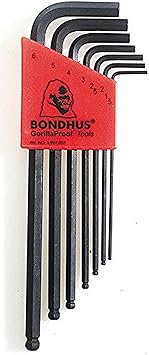 Bondhus进口代理批发 Bondhus 10992 7 件套 L 型球头起子扳手，尺寸 1.5-6mm