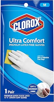 Clorox进口代理批发 Clorox 超舒适手套，中号，不含乳胶，1 双