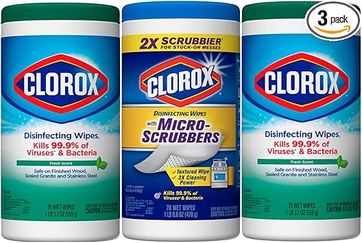 Clorox进口代理批发 Clorox 湿巾，3 片装，包装可能有所不同