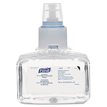 Purell进口代理批发 PURELL 130503CT 高级即时洗手液泡沫，LTX-7，700 毫升补充装，3/箱