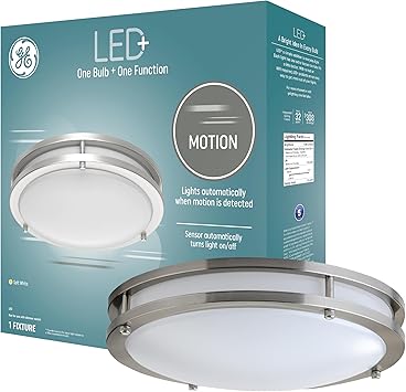 GE进口代理批发 GE LED+ 运动传感器灯具，20W，嵌入式吸顶灯，带运动传感器，安全灯，柔和的白色