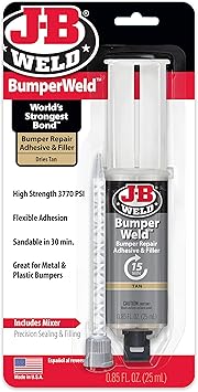 J-B Weld进口代理批发 JB Weld BumperWeld，棕褐色，保险杠维修，注射器，带静态混合器