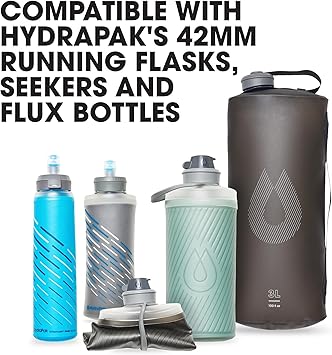 酷牌库|商品详情-HydraPak进口代理批发 HydraPak UltraFlask Speed 600ml - 用于水袋背心和跑步包的可折叠软瓶水瓶 Ultraflask 和兼容的 42 毫米过滤盖 - 水过滤配件