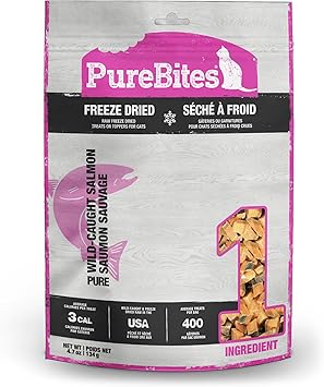 PureBites进口代理批发 PureBites 冻干三文鱼猫零食，4.7 盎司 | 134g - 大号